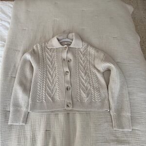 Aritzia Cream Cable Knit Cardigan